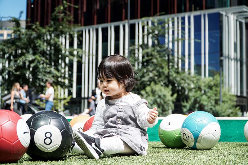 Visiting Seattle Amazon Spheres with Young Toddler